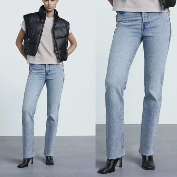Zara Denim - ZARA High Rise Straight Jeans Denim, FF0624